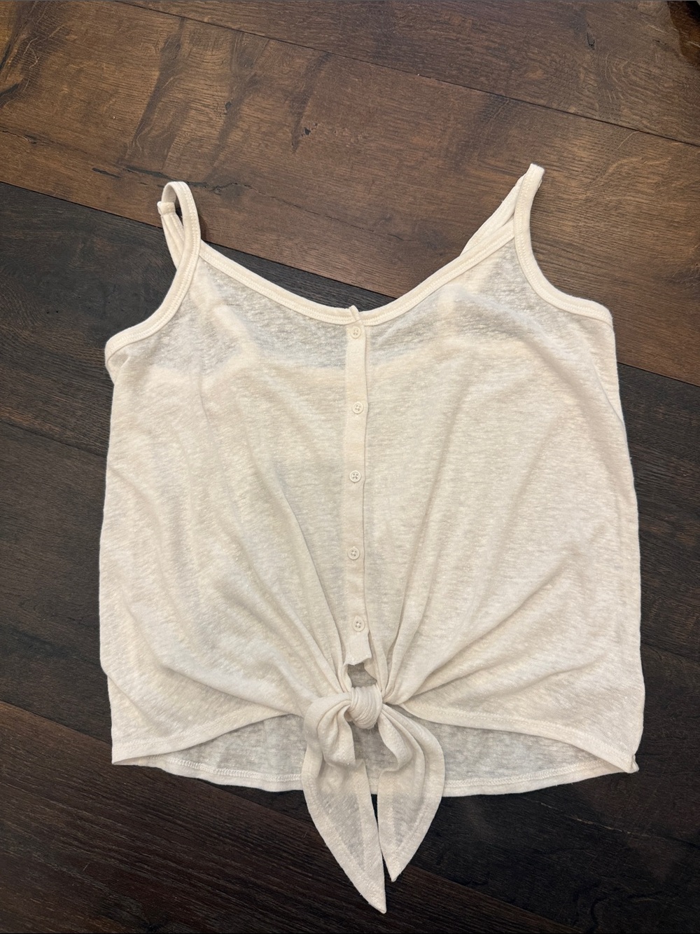 GAP Cream Tie-Front Camisole Tank